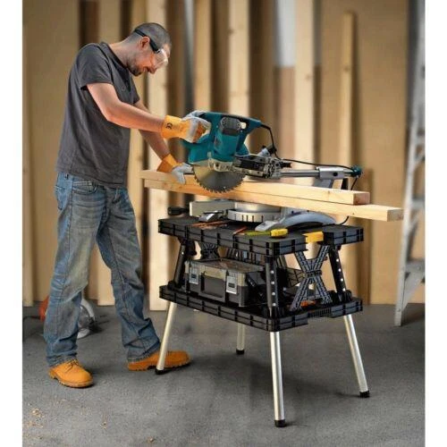 Keter Pro Series Portable Folding Work Table Bench With Clamps - Image 3 of 4