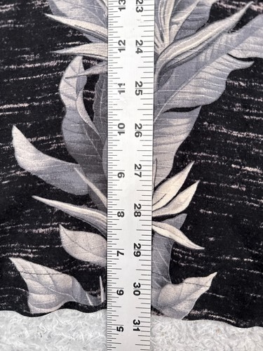 George Shirt Men 2XL XXL Black Gray Floral Button Up Hawaiian Rayon Vacation - Picture 10 of 13