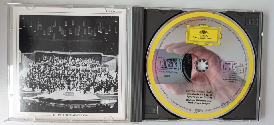 Beethoven Symphonies 4 & 7 Karajan Berliner Philharmoniker 415 121 2 - Image 3 of 4