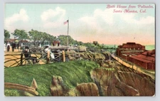 Bath House from Pacific Palisades Santa Monica California 1915 Unposted Postcard