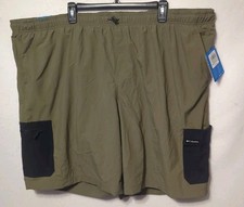 COLUMBIA Omni-Shade Summerdry 9” Brief Shorts Olive Green Men’s Sz 4X *NEW* $55