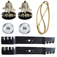 42" Deck Mulching Rebuild Kit Spindles Blades Belt Fits Cub Cadet LTX1040 LTX104