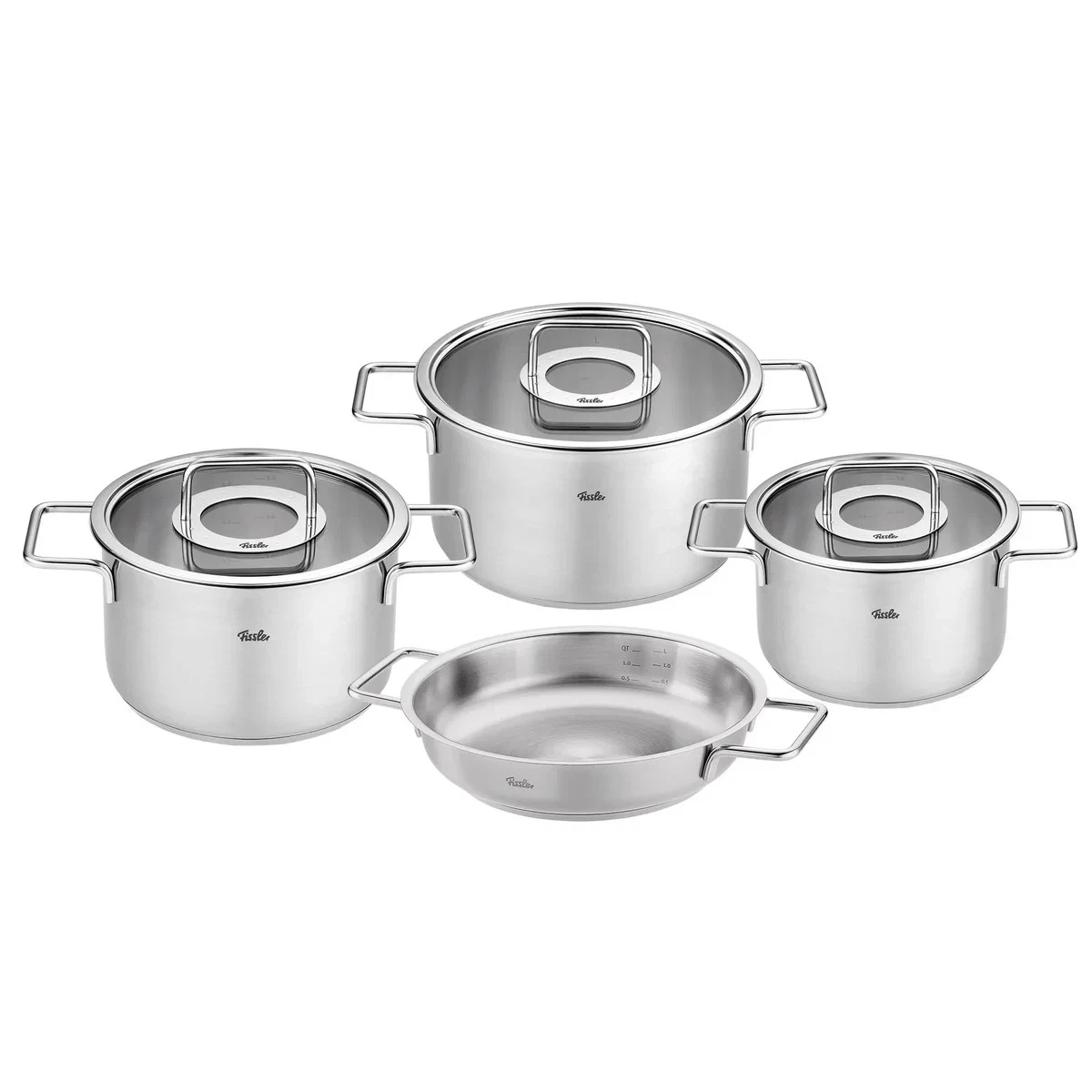 Fissler Pure Collection Stainless Steel German-made Cookware Set, 7-piece