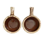 Vintage Hull Oven Proof USA Set of 2 Brown Drip Soup Bowls with Handles