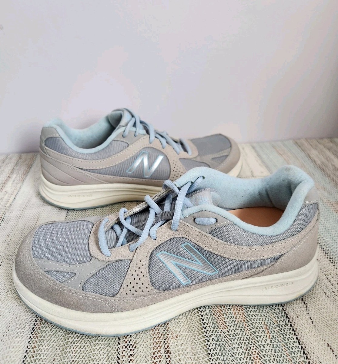 New Balance Women's 877 Gray Suede Walking Shoes Sneakers Size 10