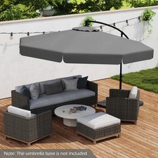 10' Offset Hanging Umbrella Patio Cantilever Umbrella w/ Cover Gray