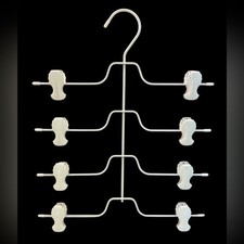 Vintage Metal 4 Tier Shell Clip Skirt Pants Hangers Set of 3