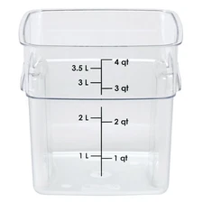 Cambro CamSquares FreshPro Series Food Storage Container, 4 Qt - 7 1/2"L x 7