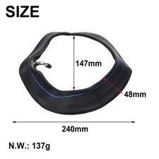 Roller Innenrohr E-Scooter Reifen 10 Zoll 140g 255x80 Rohr Ersatzteil Schwarz – Bild 2