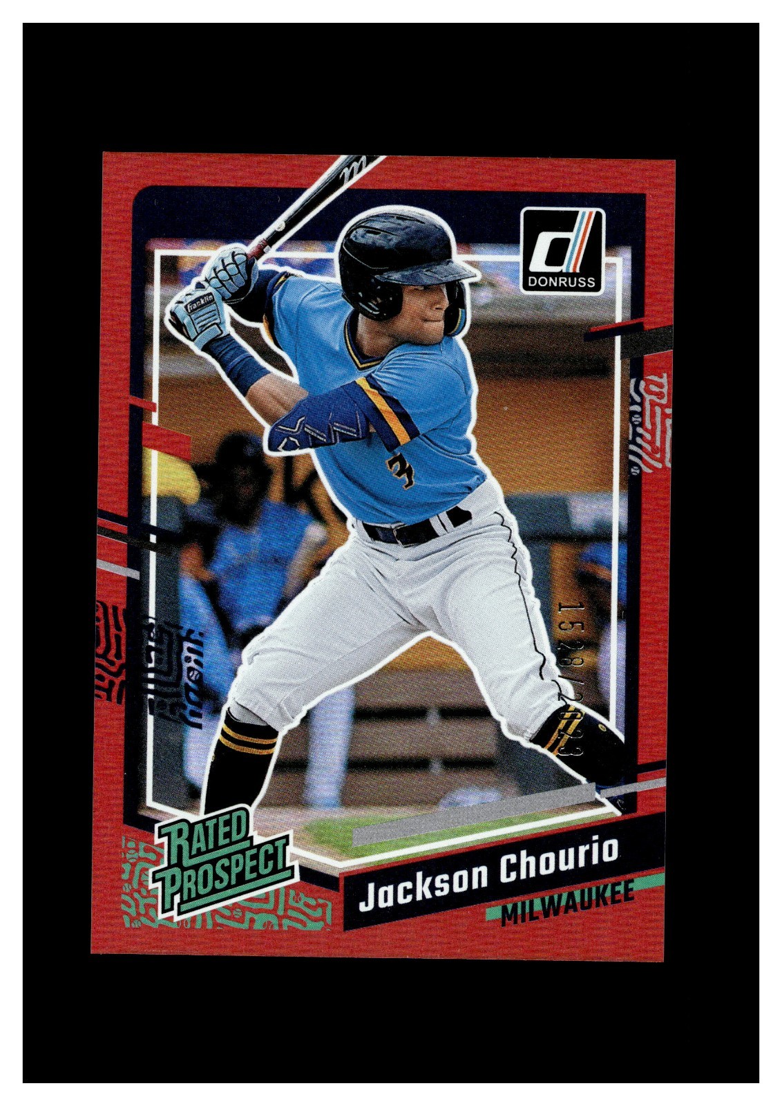 2023 Panini Donruss Holo Red #85 Jackson Chourio RC /2023 Milwaukee Brewers