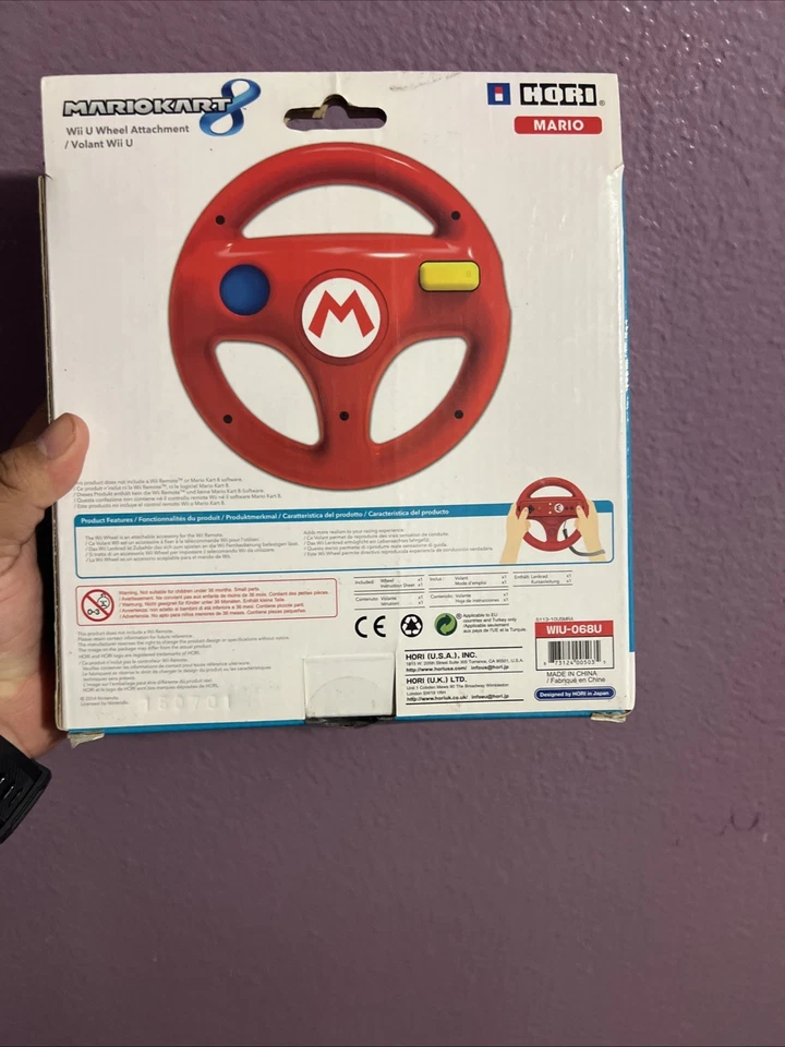 Official Nintendo Wii U Mario Kart 8 Steering Wheel -Red Hori FREE SAME DAY SHIP - Image 3 of 4