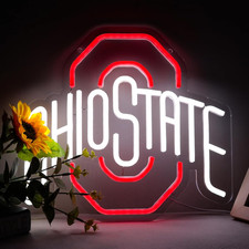 Football Neon Signs for Wall Decor University Football Team Neon Lights for B...