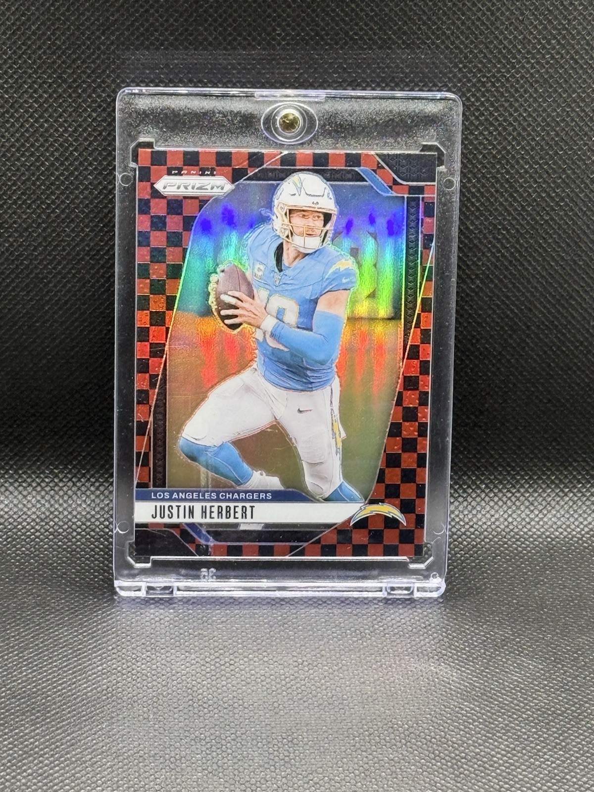 2024 Panini Prizm Justin Herbert Black & Red Checker #157