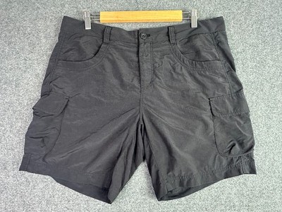 Kathmandu Shorts Womens Size 14 Black Pockets Nylon Mid Rise Zip Hiking