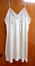 Vtg VELROSE Full Dress SLIP Nylon PLUS Size 56 Lined Front Modesty Panel Sissy