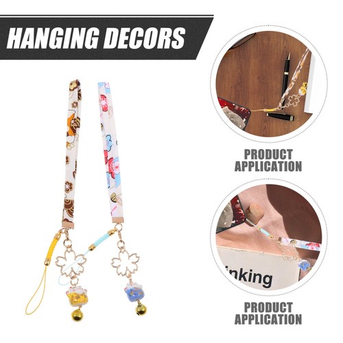 2 Pcs Lucky Cat Handykette Fräulein Netter Telefonzauber Kawaii Telefonanhänger - 第 8/12 張圖片