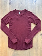 Lululemon Sit In Lotus Sweater Merino Wool Maroon Savanah W3AEFS Women's Size 6