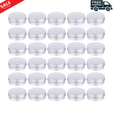30 Pack Tin Cans Screw Top Round Metal Lip Balm Tins Containers with Lids 1oz