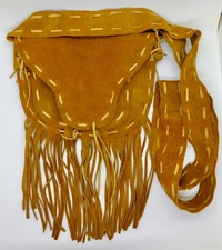 Vintage Handmade Suede Black Powder Shooting Bag/ Possibles Bag/ Re-Enactors Bag