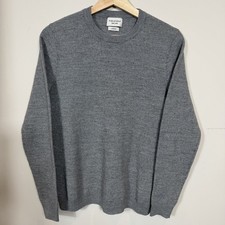 Fisk of Oslo Mens Light Grey Merino Wool Blend Lightweight Jumper Pullover Large