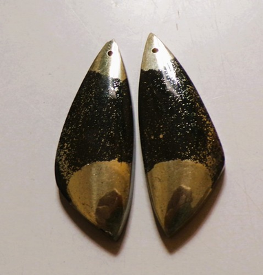 #ad 57.30 Cts Natural Apache Gold Drilled Cabochon Match Pair Gemstone 41X13.4MM 90 $6.79