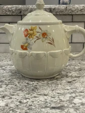 Drip-o-lator Ceramic Coffee Tea Pot Floral The Enterprise Aluminum Co USA VTG