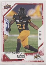 2019 Upper Deck CFL Red 77/150 Simoni Lawrence #66 1d1f