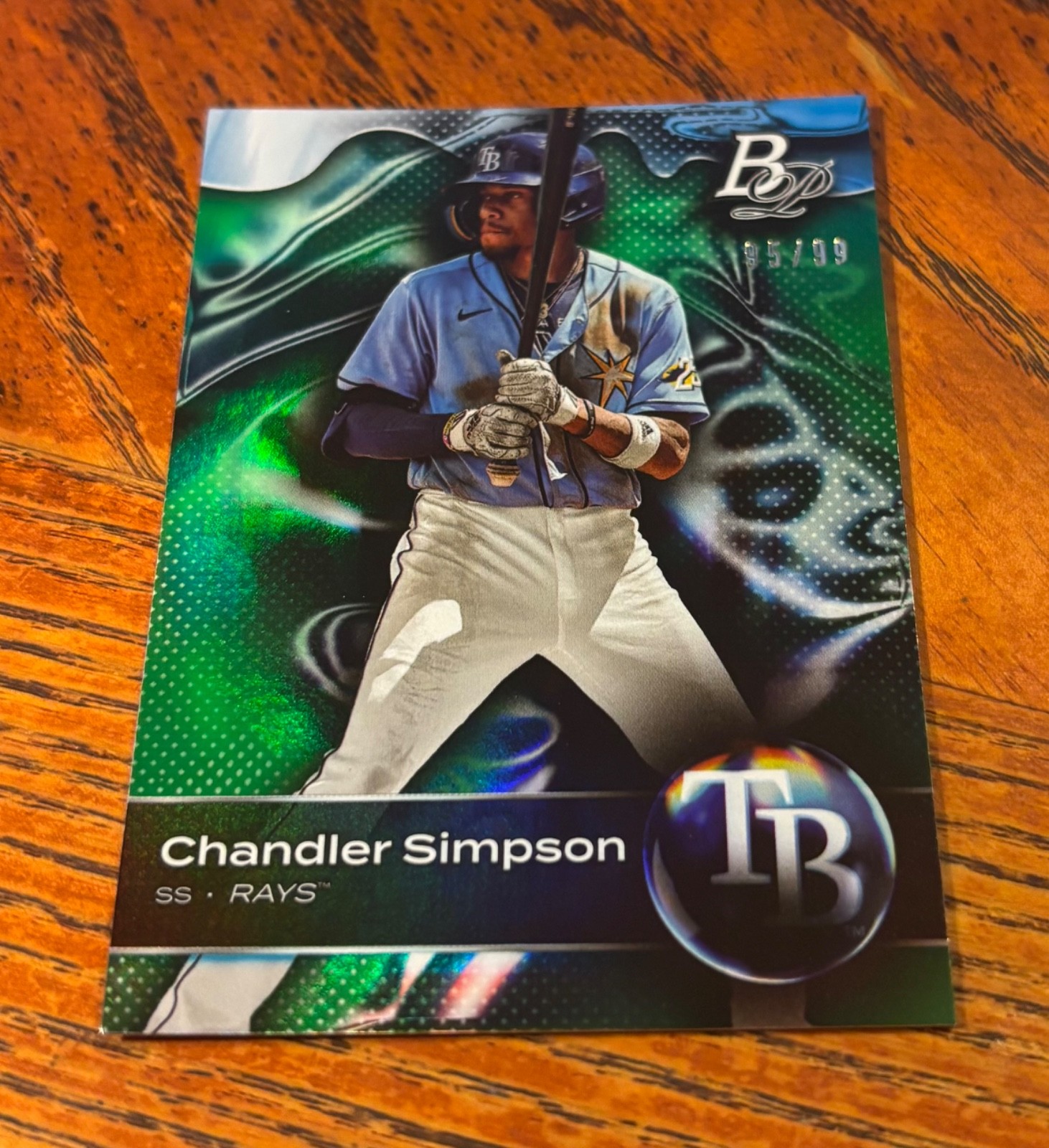 2023 Bowman Platinum Chandler Simpson Top Prospects Green 95/99 #TOP-59 Rays