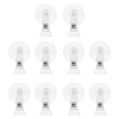 25Pcs Clear Plastic Suction Cup Clips for Fast Change Price Tag and Sign Holders