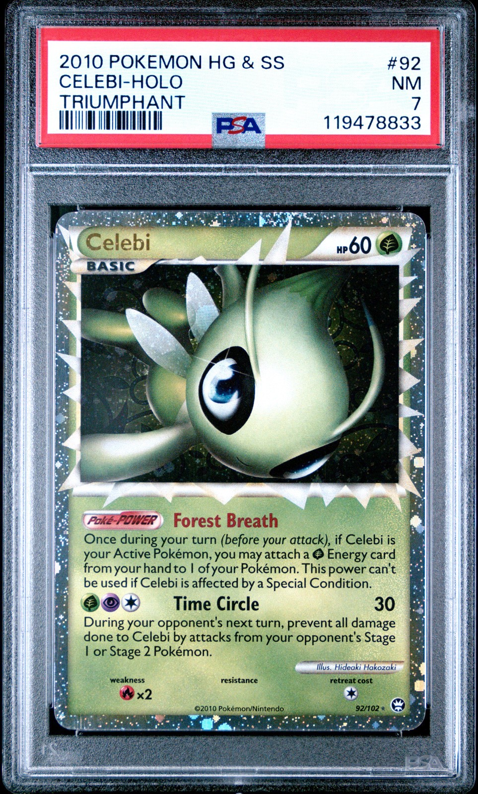 2010 POKEMON TRIUMPHANT CELEBI PRIME #92 ULTRA RARE PSA 7 NEAR MINT #119478833