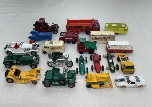 Vintage Matchbox Lesney Lot of 20 Diecast Vehicles for Restoration or Parts