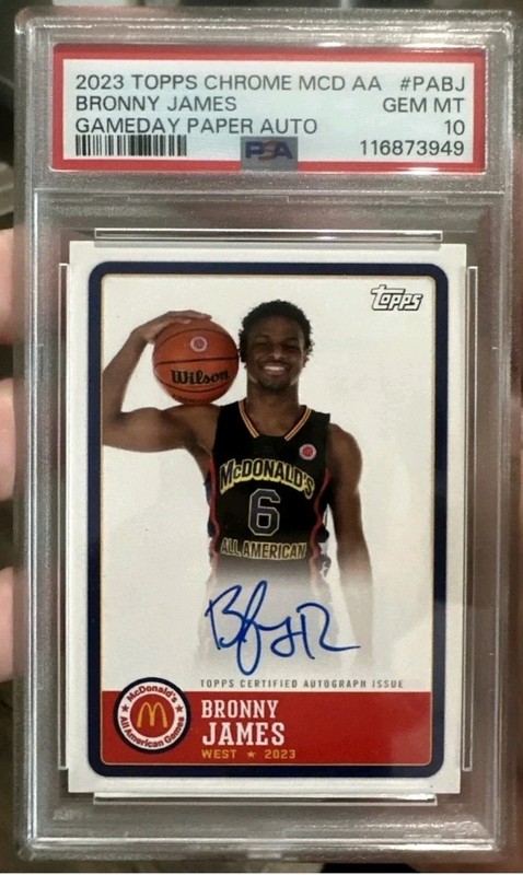 2023 TOPPS CHROME MCDONALDS BRONNY JAMES PAPER AUTO PSA 10 CHEAPEST ON EBAY