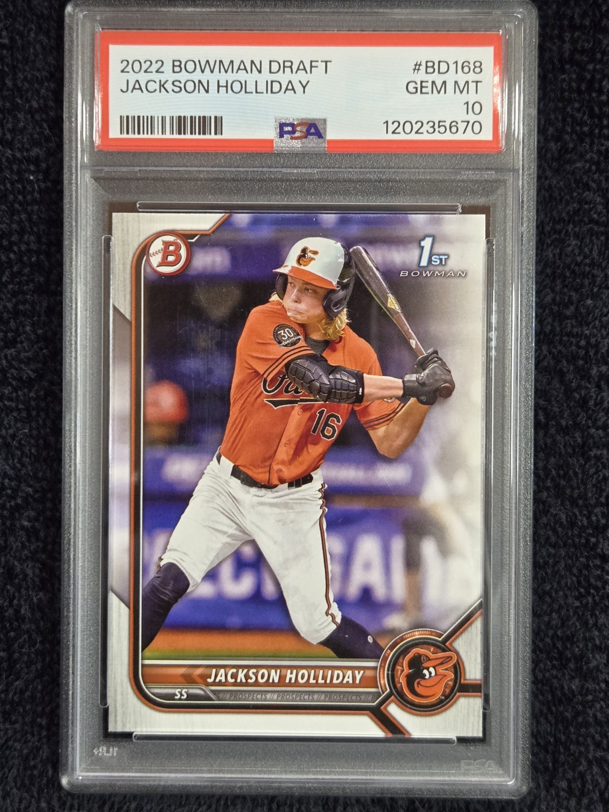 2022 Bowman Draft Jackson Holliday PSA 10 1st Bowman #BD-168 (RC) view 1