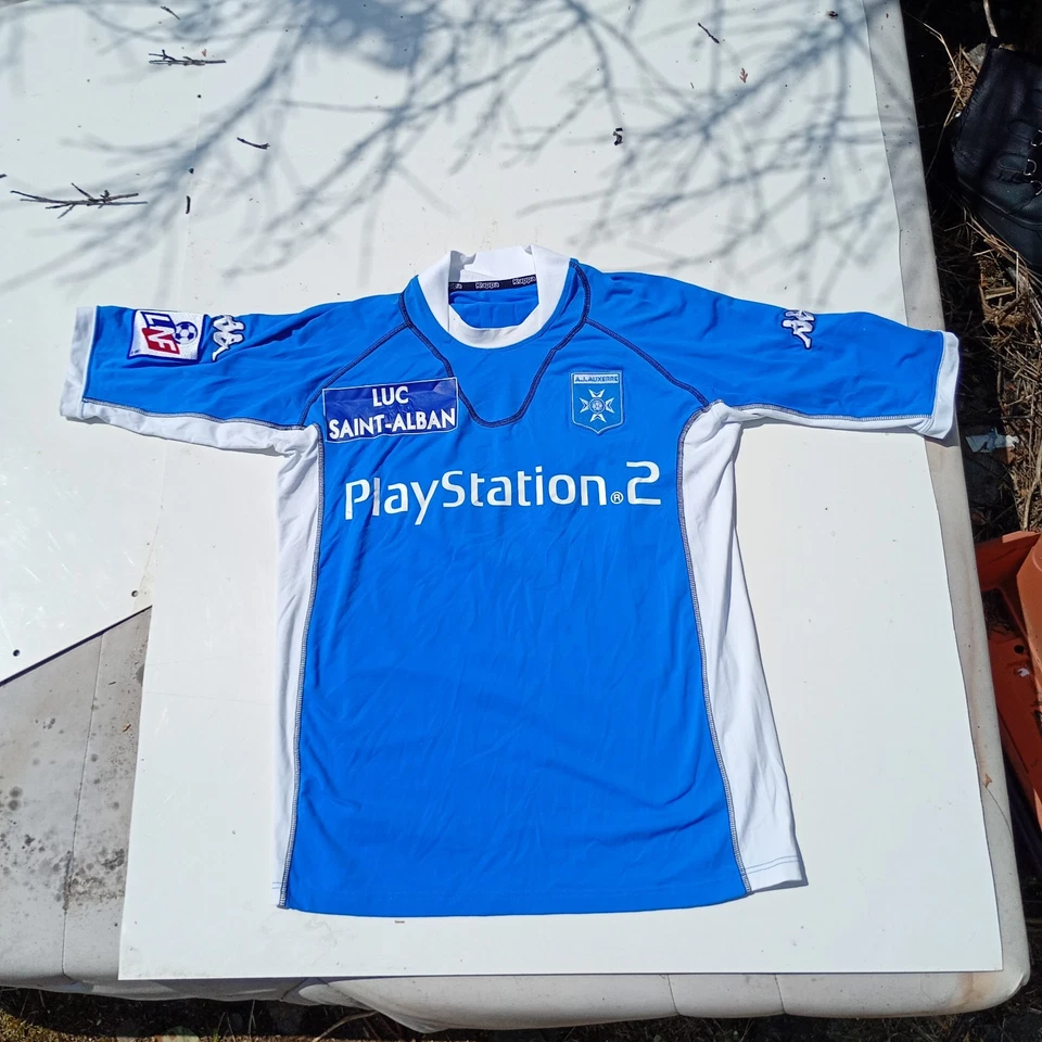 Rare Maillot Foot Auxerre Vintage 2002 Kappa PS2 Magnier 24 Luc Saint Alban - M - Photo 1/4