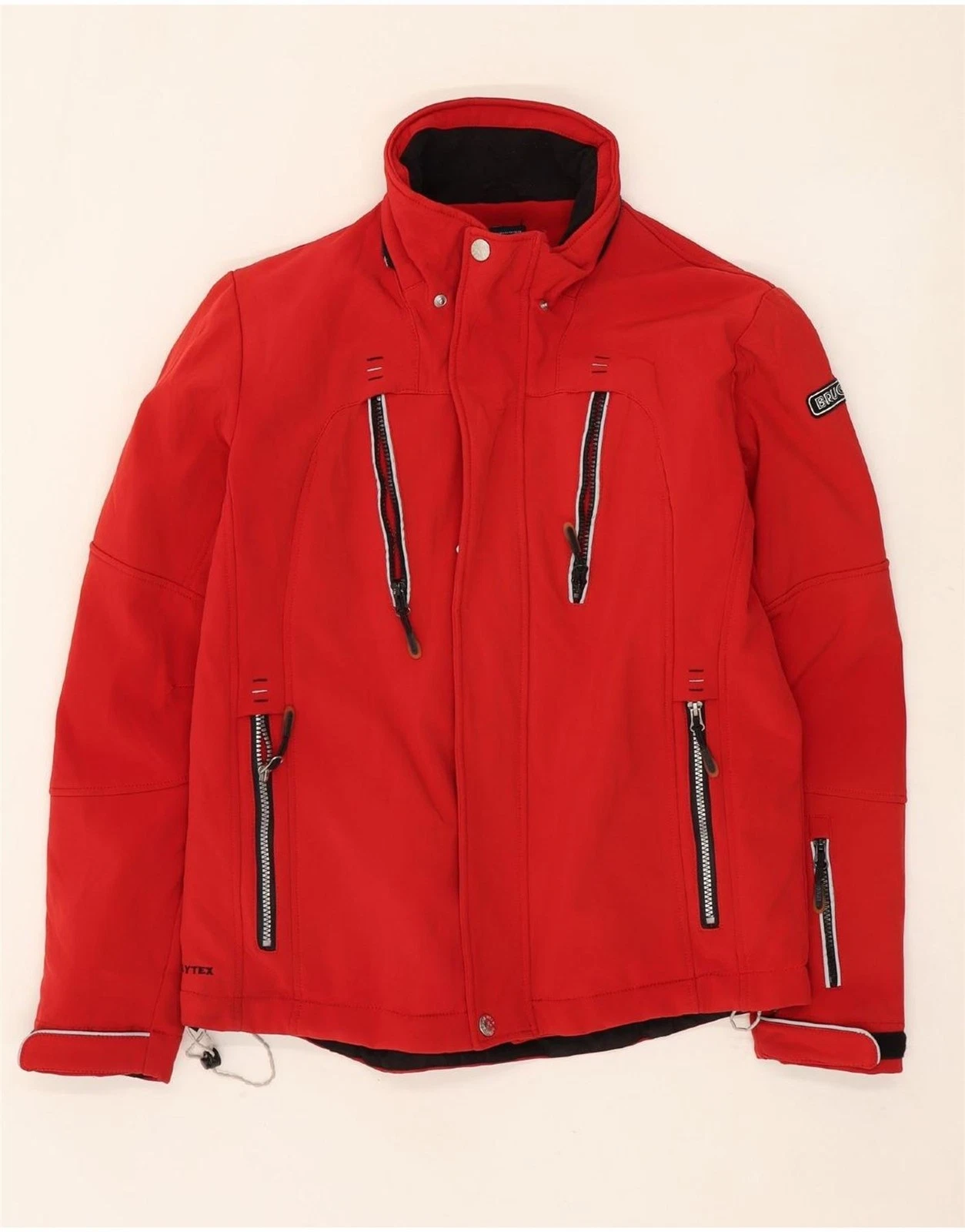 BRUGI Mens Windbreaker Jacket UK 38 Medium Red Polyester CF10