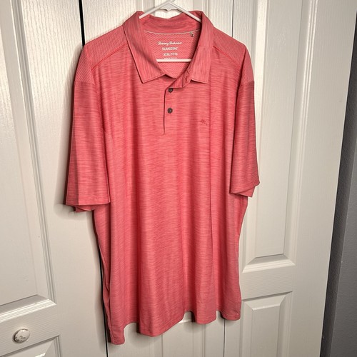 Tommy Bahama Island Zone Performance Marlin Polo Heather Pink Shirt Size 3XL New - Picture 2 of 9
