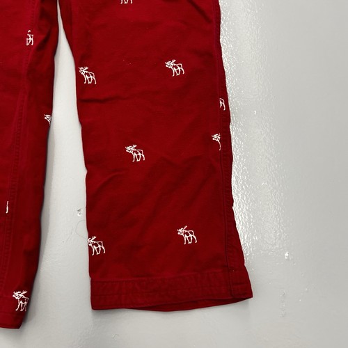 Pantalones de Colección Y2K Abercrombie & Fitch Para Hombres M Franela Roja Alce Prendas para Dormir - Imagen 6 de 13
