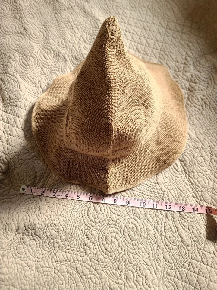 Mujeres Halloween Bruja Sombrero Lana Tejido Gorra para Fiesta Mascarada Disfraz Juegos con disfraces  Foto 4 de 4