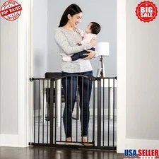 Walk Thru Baby Gate Extension WIDE Kit Safety-lock Pets Door Sturdy ADJUSTABLE