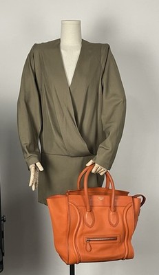 Céline Luggage Tragetasche Leder Orange Reißverschluss Staubbeutel groß