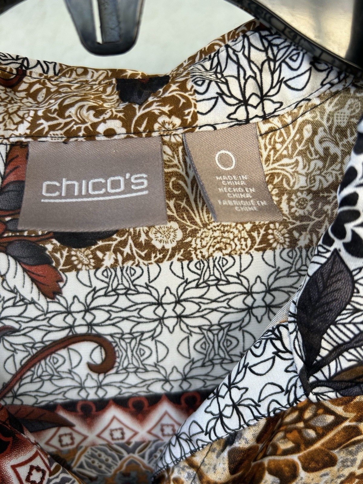 Chico’s Patchwork Print Boho Chic Mixed Media But… - image 4