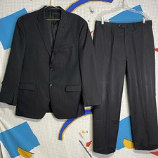 Vintage 90s Ralph Lauren Jacket Pants Suit 2pc Blazer 42R Wool Pinstripe 35x29