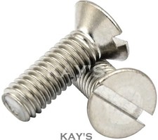 M6 (6mmØ) SLOTTED COUNTERSUNK MACHINE SCREWS SLOT CSK BOLTS A2 STAINLESS STEEL