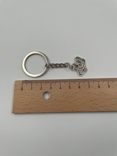 Llavero Rey Corona Pequeño 3D Plata Metal Colgante Encanto - Imagen 3 de 5