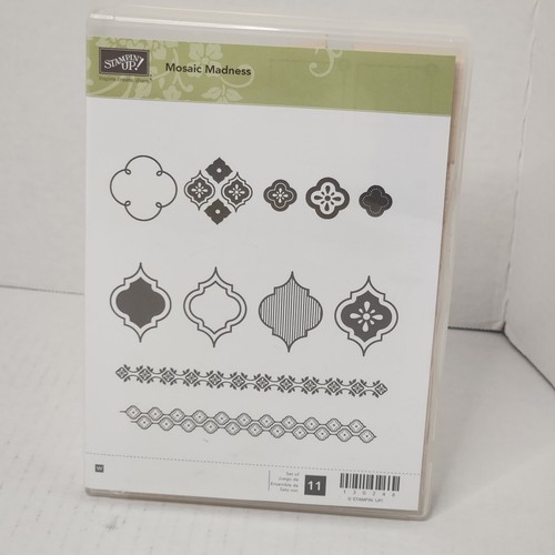 Stampin’ Up! MOSAIC MADNESS 11 PC Stamp Set 13024 W/ Case Crafting Stamp Border - Picture 11 of 14