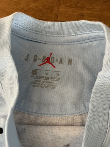 Camiseta Air Jordan Jóvenes Niñas Ropa Deportiva Recortada Azul Hielo Negro Blanco Mediana M - Imagen 3 de 9