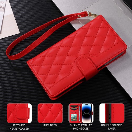 Leather Flip Card Wallet Case Stand Cover Strap Women Girl Hot For Various Phone - Picture 3 of 13