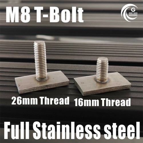 T Bolt Eye Nut tie down kit for T & C Rhino Thule Yakima Pro Rola roof rack M8X4 - Foto 4 di 5