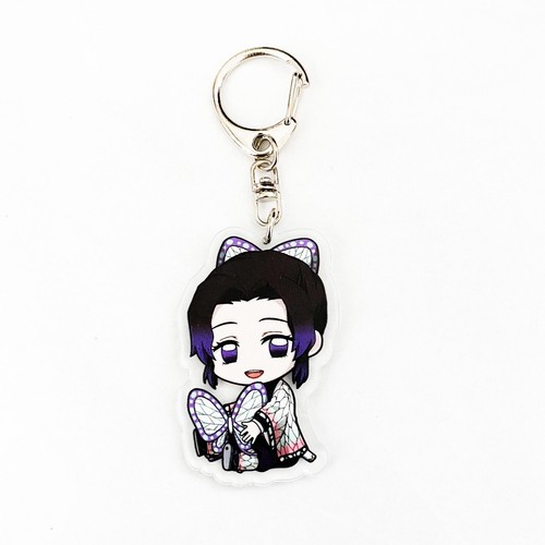 Anime Demon Slayer Acrylic Chibi Sitting Shinobu Kocho Keychain