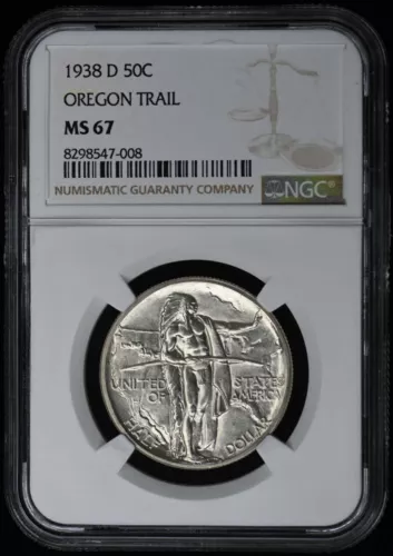 OREGON 1938-D Silver Commemorative 50C NGC MS67